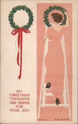 My Christmas Thoughts Are Wishes For Your Joy. Fade-Away Art Phillips Postcard Postcard Postcard