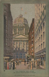 Federal Building As Seen From State Street, Chicago - M.W. Sater Illinois Artist Signed M. W. Sater Postcard Postcard Postcard