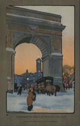 Washington Arch at Winter Twilight Postcard