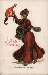 Stanford University College Girl Postcard