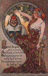 A Woman and a Devil - Scottish Toast C. Ryan Postcard Postcard Postcard