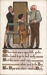 There Once Was a Spry Little Girlie, Who Hated to Go to Bed Early Postcard