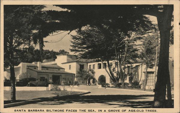 Santa Barbara Biltmore Faces the Sea, In a Grove of Age-old Trees California