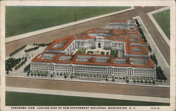Panorama View Looking East of New Government Buildings Washington District of Columbia