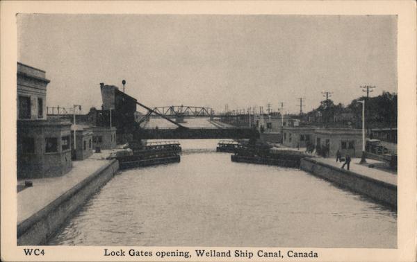 Lock Gates opening, Welland Ship Canal Canada Misc. Canada