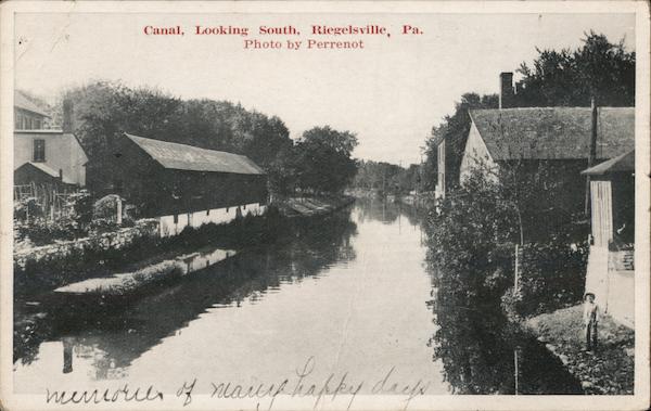 Canal Looking South Riegelsville Pennsylvania Perrenot