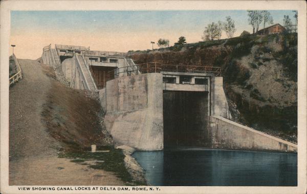 View Showing Canal Locks at Delta Dam Rome New York