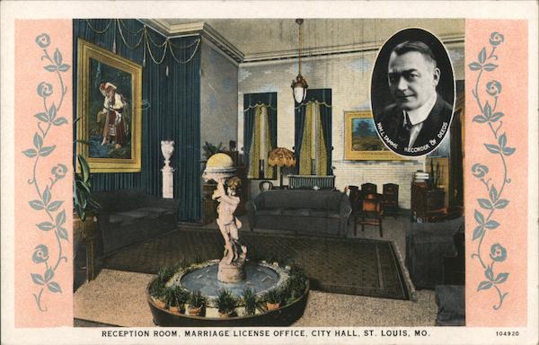 Reception Room, Marriage License Office, City Hall St. Louis Missouri