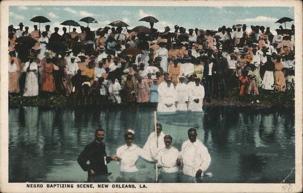 Negro Baptizing Scene New Orleans Louisiana