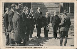 General Bell Addressing Recruits, Camp Upton Postcard