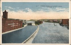 Oswego River and Barge Canal New York Postcard Postcard Postcard