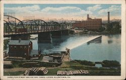 Hamilton Street Bridge and Canal Locks Postcard