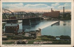 Hamilton Street Bridge and Canal Locks Allentown, PA Postcard Postcard Postcard