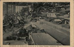Interior of Barracks, U.S.A. A.C., Camp Persons Postcard