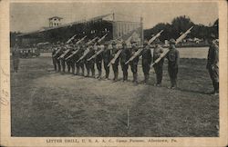 Litter Drill, U.S.A. A.C. Camp Persons Postcard