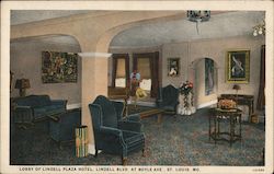 Lobby of Lindell Plaza Hotel St. Louis, MO Postcard Postcard Postcard