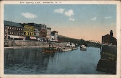 Tow Leaving Lock Whitehall, NY Postcard Postcard Postcard