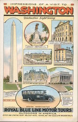 Impressions of a Visit to Washington - Royal Blue Line Motor Tours Postcard