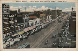 Kansas Avenue Looking North from Seventh Street Topeka, KS Postcard Postcard Postcard