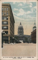 Looking West from 9th Street and Kansas Ave. Topeka, KS Postcard Postcard Postcard