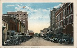 Locust Street, Looking South Grand Island, NE Postcard Postcard Postcard