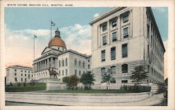 State House, Beacon Hill Boston, MA Postcard Postcard Postcard