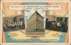 The Home of the Thornton and minor Clinic - views of the clinic, women's reception and men's reception Postcard