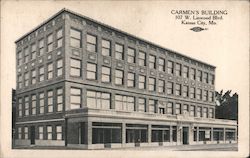 Carmen's Building on Linwood Boulevard Kansas City, MO Postcard Postcard Postcard