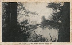 Board Walk and Bath House Postcard