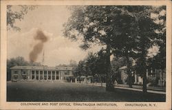 Colonnade and Post Office - Chautauqua Institution Postcard