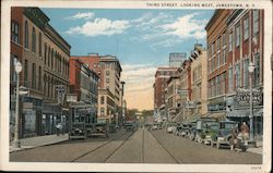 Third Street Looking West Postcard