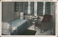 One of the Bedrooms, Army and Navy YMCA Postcard