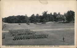 Field Maneuvers and Officers' Quarters Fort Benjamin Harrison, IN Postcard Postcard Postcard