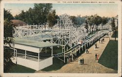 The Jack Rabbit Roller Coaster, Wenona Beach Bay City, MI Postcard Postcard Postcard