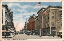 Main Street, Looking East Richmond, IN Postcard Postcard Postcard