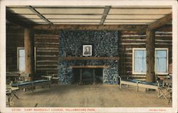 Camp Roosevelt Lounge, Yellowstone Park Postcard