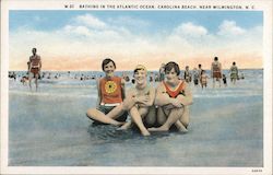 BATHING IN THE ATLANTIC OCEAN Postcard