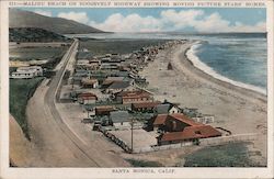 Malibu Beach on Roosevelt Highway Showing Moving Picture Stars Homes Postcard