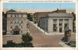 Tarentum Savings and Trust Co., Peoples National Bank, and Harris Theatre Postcard