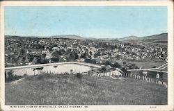 Birds Eye View of Wytheville on Lee Highway Postcard