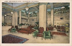 Lobby, New Rosslyn Hotel Los Angeles, CA Postcard Postcard Postcard