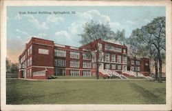 High School Building Postcard