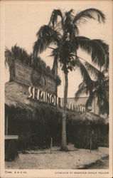 Entrance to Seminole Indian Village Postcard