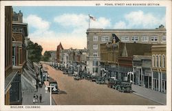 View of Pearl Street and Business Section Postcard