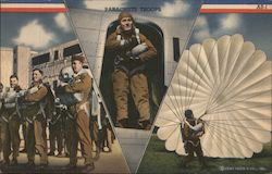 Parachute Troops Muroc, CA Postcard Postcard Postcard