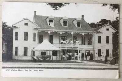 Lithograph Postcard Of The Clifton Hotel At Bay St. Louis, Mississippi