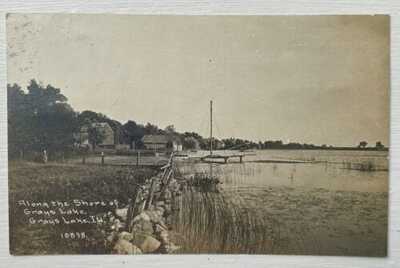 1913 RPPC Along The Shore Of Grayslake, Illinois. Lake County 