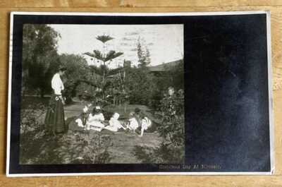 1908 RPPC Children Gathered Around Christmas Tree. Miramar At Santa Barbara, Ca