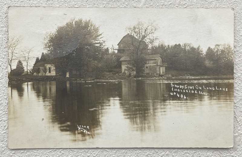 1913 Lugar RPPC Shady Spot On Long Lake At Ingleside, Illinois. Lake County