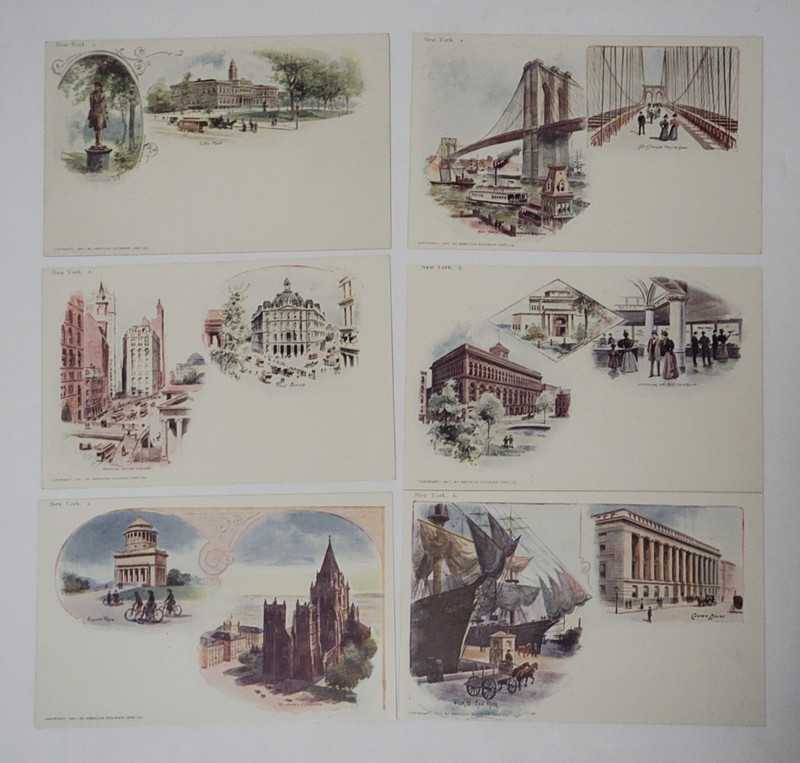 American Souvenir Card "Patriographic" FULL SET Unposted New York City Postcards